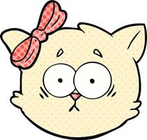 worried cartoon cat face vector