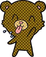 rude cartoon bear vector