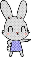 cute cartoon rabbit in dress vector