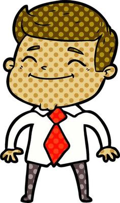 happy cartoon businessman