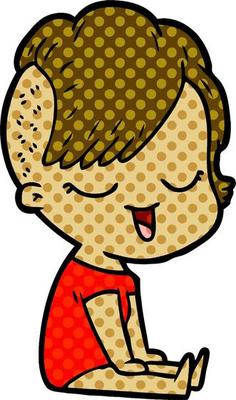 happy cartoon girl