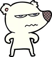 angry bear polar cartoon vector