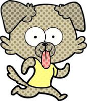 cartoon dog with tongue sticking out vector