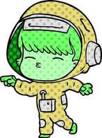 cartoon curious astronaut vector