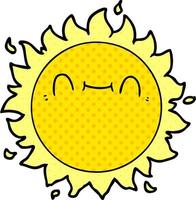 feliz sol de dibujos animados vector