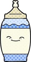 botella de agua feliz de dibujos animados vector