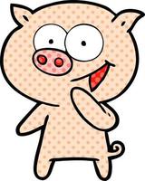 laughing pig cartoon vector