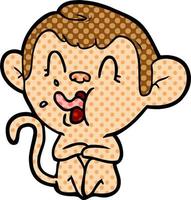 crazy cartoon monkey vector