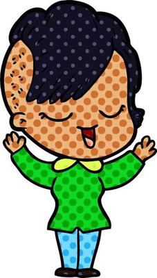 happy cartoon girl