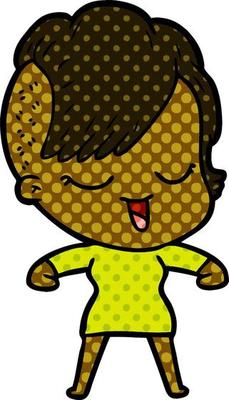 happy cartoon girl