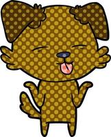 cartoon dog sticking out tongue vector