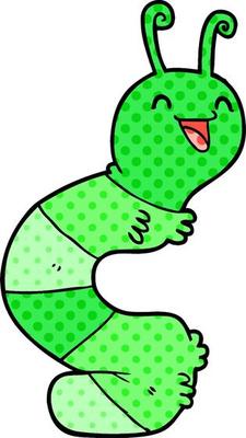 cartoon happy caterpillar
