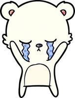 crying cartoon polarbear vector