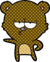 bored bear cartoon vector