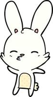 curious bunny cartoon vector