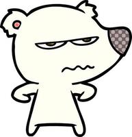 angry bear polar cartoon vector