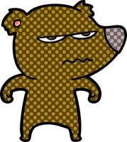 dibujos animados de oso molesto vector