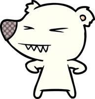 angry polar bear cartoon vector