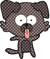 cartoon dog with tongue sticking out vector