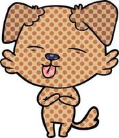 cartoon dog sticking out tongue vector