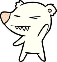 angry polar bear cartoon vector