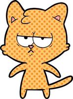 bored cartoon cat vector