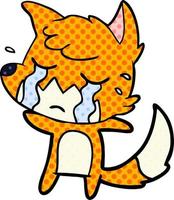 crying fox cartoon vector