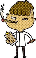 cartoon salesman smoking vector