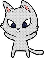 confused cartoon cat vector