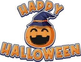 Happy Halloween word with jack o lantern vector