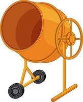 Concrete mixing drum on white background vector