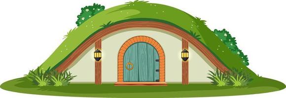 Hobbit house isolated on white background vector