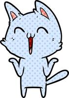 happy cartoon cat vector