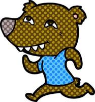 cartoon bear running vector