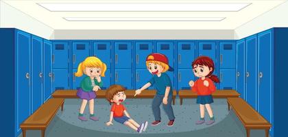 Bullying kids school scene vector