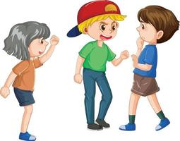 Bullying kids cartoon character vector