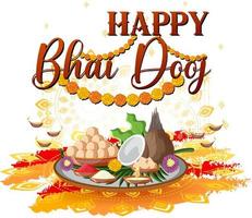 Happy Bhai Dooj Poster Design vector