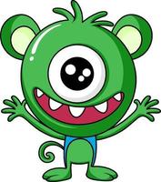 Cute one eyed monster character vector