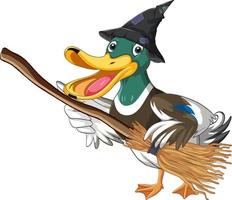 Cartoon duck wearing wizard uniform vector