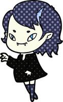 cartoon friendly vampire girl vector