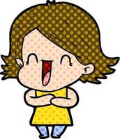 cartoon laughing woman vector