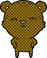 happy cartoon bear with hands on hips vector