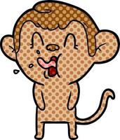 crazy cartoon monkey vector