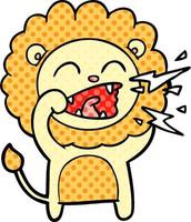 cartoon roaring lion vector