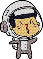 happy cartoon astronaut vector