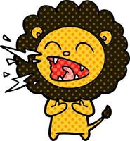 cartoon roaring lion vector