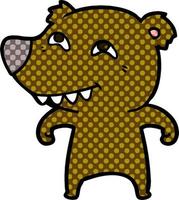 cartoon bear showing teeth vector