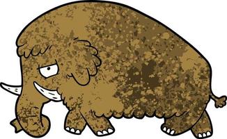 Vector cartoon mammoth