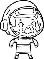 cartoon crying astronaut vector