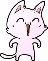 gato de dibujos animados feliz maullando vector